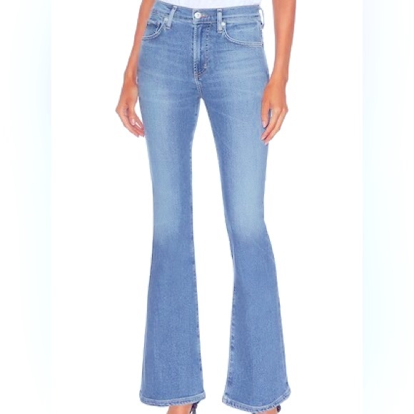 Citizens of Humanity Isola Flare 32 / 14 Soft Stretch High Rise Denim Jeans - Picture 1 of 9